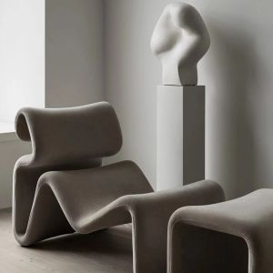 Arm Chair Modern Fabric MOYI Nordic Relaxation Single Sofa Shaped Line S Shaped