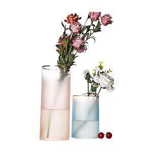 Fresh Dried Flower Hand Blown Decorative Glass Vases 25cm Height