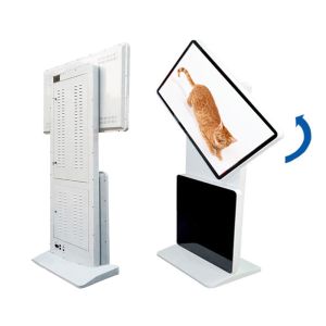 Floor Standing Rotatable LCD HD Advertising Kiosk 43 Inch IR Touch Customizable