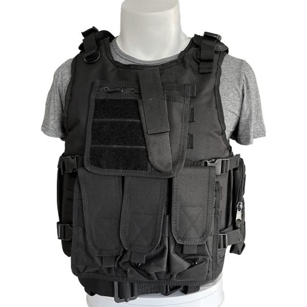 Safety Adjustable Black Vest Protective Jacket with Molle System in Polyester