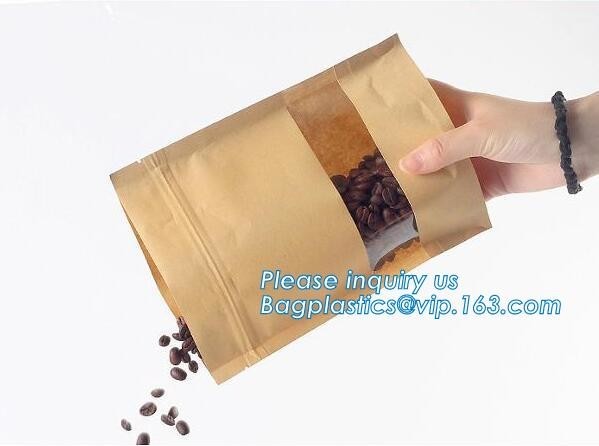 Quality zipper. Zip lockkk, Custom printed paper bread bags use for food packaging,Open Top Kraft Paper Laminated Foil Lined Flat B wholesale