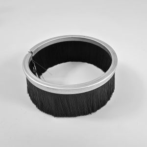 China Black Nylon Cup Shape Brushes Seal With Steel Channel For Dusting Or Sealing on sale