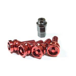 Custom M6 M10 Titanium Wheel Bolt LUG Ball collar Bolt Gr2 Gr5 TA2 TC4 Anodized