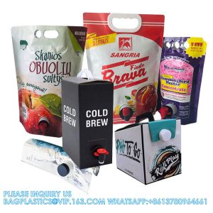 China Custom LOGO 1L 2L 3L 5L 10L Drinks Brew Coffee Liquid Package Bag In Box With Screw Lid Bib Package Bag on sale