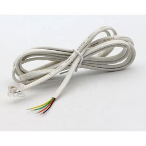 Customized 1m 2m 3m RJ9 RJ11 Male 4p4c to Stripped Tinned Wire Open End Cable