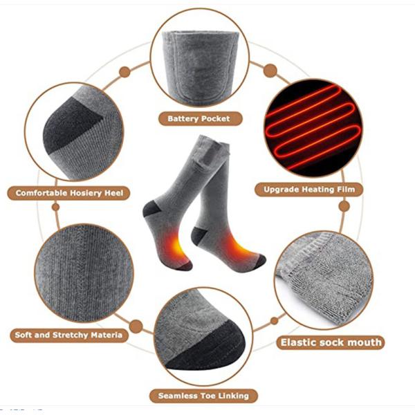 4000mah battery Rechargeable Electric Heated Socks 8×10×3.8inch size