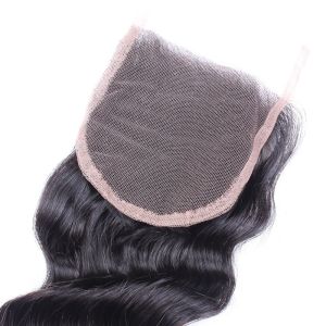 4x4 Lace Closure Indian Loose Wave Closure With Front Baby Hair 10" to 22"