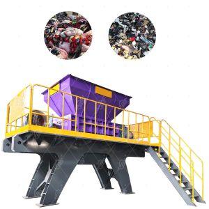 Double Shaft Waste Shredder Machine with 1 Year Warranty Customized Color and