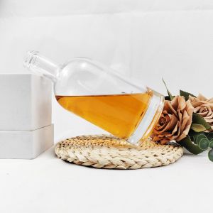 Round 750ml Vodka Spirit Bottle With Custom Glass Bottle and Cap Color Custom