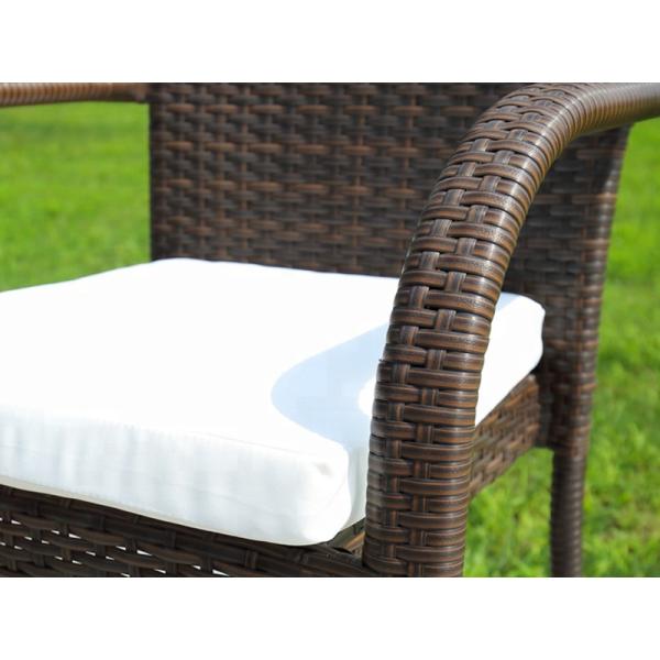 H92cm W58cm Rattan Garden Dining Chairs , Rattan Stacking Chairs For Villa