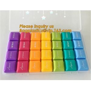 Clear Cute Round small Plastic Weekly 7 Days Pill Box,eco-friendly wholesale