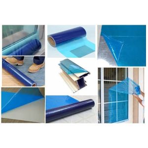 Cheap Blue Clear Transparent PE Anti Scrtach Surface Protection Film For Windows And Glass Curtain Wall for sale