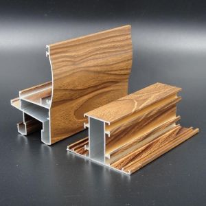 Libya & Algeria Wood Grain Aluminium Profile For Door And Window