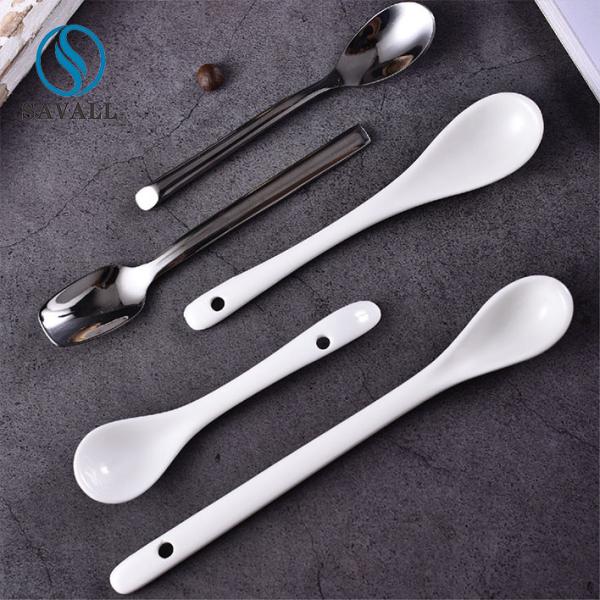 Quality Chinese Porcelain Soup Spoons Stainless Steel Serving Spoons wholesale