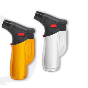 Refillable Butane Gas BBQ Torch Cigar Lighter with Punch Cutter Portable and Jet