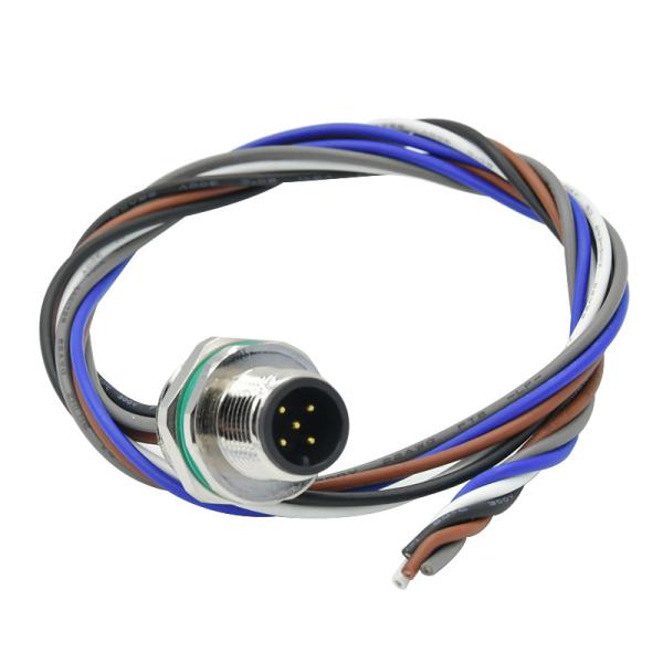 Sensor Screw Jack 5 Positions M12 Waterproof Receptacle Panel Mount M12 Wire