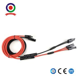 China TUV XLPE Single Core 4mm2 Extension Solar Cable With Male Female Solar Connector on sale