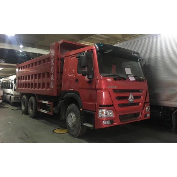 HOWO 375 Big Bucket Used Dump Truck 30T 40T Red Color 8426x2497x3395mm