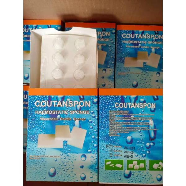 Dental Disposable Hemostatic Sponge Gelatin Absorbable Sponge 10mm