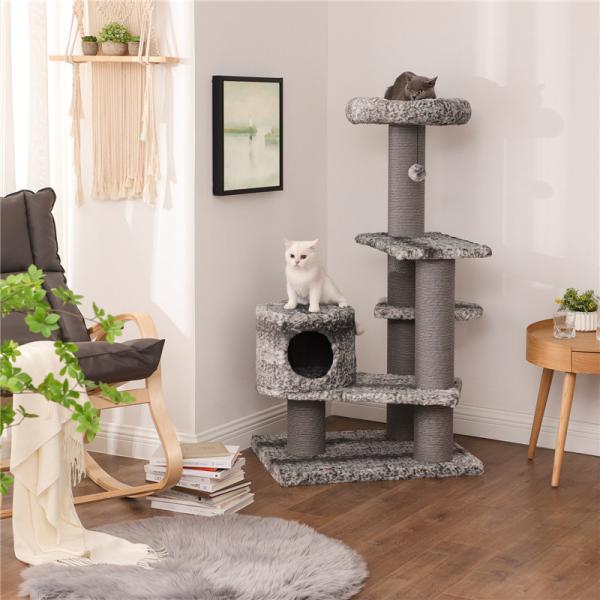 Quality Large Songmics Cat Tree House , Kitten Scratching Post Fashionable PCT101SG wholesale