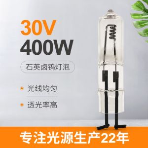 Two 2 Pin Halogen Bulb 400W 30V 75mm Length
