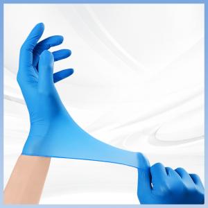 China Laboratory Household Cleaning Gloves Blue Nitrile Chemical Resistant Disposable Gloves on sale