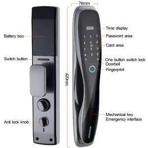 Glomarket 3D Face WIFI Smart Fully Automatic Smart Lock Fingerprint APP Card Key