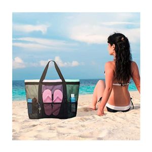 Women Mesh Transparent Bag Double Layer Heat Preservation Large Picnic Beach