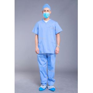 Cheap Reusable Unisex V Neck 3 Pockets Medical Scrub Suit for sale
