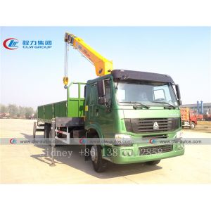 China HOWO 6X4 336HP Heavy Duty Truck With 14t Straight Telescopic Arm Crane on sale