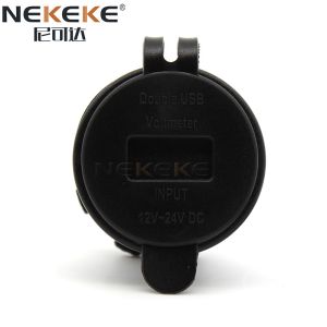 4.2A Dual USB Marine Power Socket With Red LED Digital Voltmeter