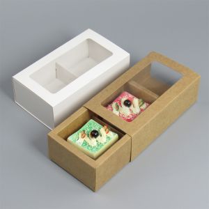 Custom Window Pastry Box with Dividers for Biscuits Cakes