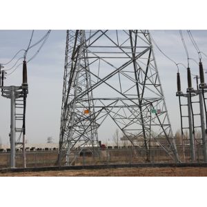 Double Circut Transmission Line Tower , Durable Angle Steel Transmission Tower