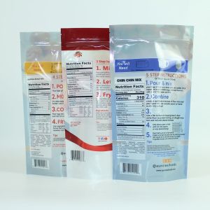 custom clear printed plastic matte stand up pouches with zipper for food