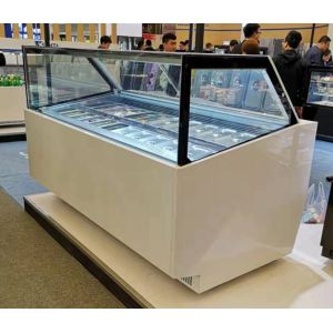 Danfoss Compressor Ice Cream Display Freezer Equipment With Sneeze Guard