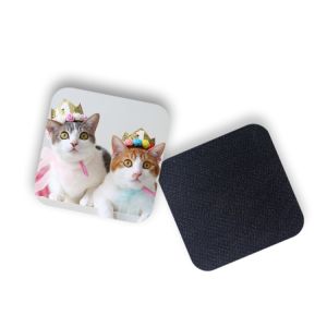 8 X 8cm Square Shape Red Fox Custom Printed Coasters