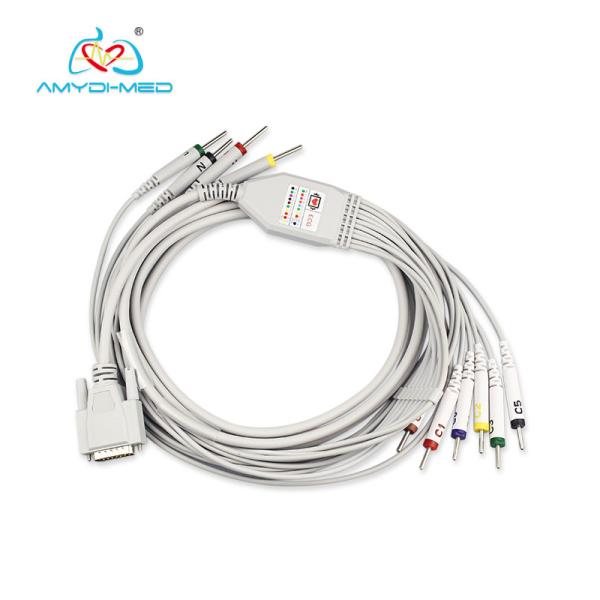 Quality 10 Lead EKG Wires Compatible Schiller AT3 / CS100  TPU Jacket Material wholesale