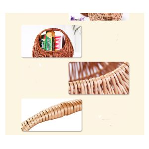 wicker egg baskets willow picnic baket with handle hand made manuafcturer brown