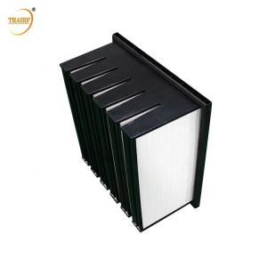 China ABS Plastic Frame Microfine Glass Media 24x24x12 V Bank Filter HEPA Air Filter on sale