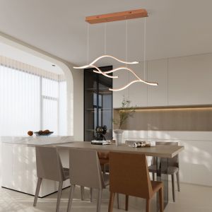 Modern Minimalist Creative Linear Long Strip Dining Room Chandelier For