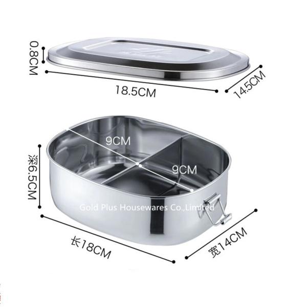 1120ml Two compartments custom Lunch box for site workers U shape sustainable