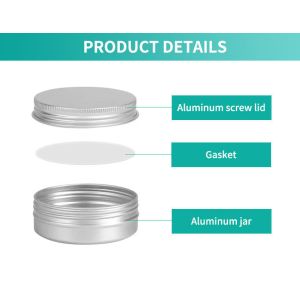 Customized Aluminium Screw Cap Jar Multiple Capacity For Cosmetics Food (MC-801）