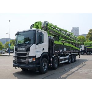 China 180CBM/H 66m 331KW Boom Pump Truck Scania P450 Chassis High Pressure Pumping on sale