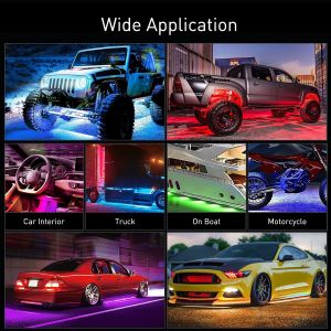 Multi-color Car LED Light Strip with Voice Control and Music Mode 680g Remote