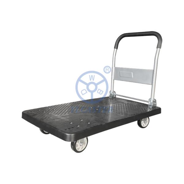Quality 500kg Five Wheels Foldable Platform Trolley With Handle Industrial wholesale