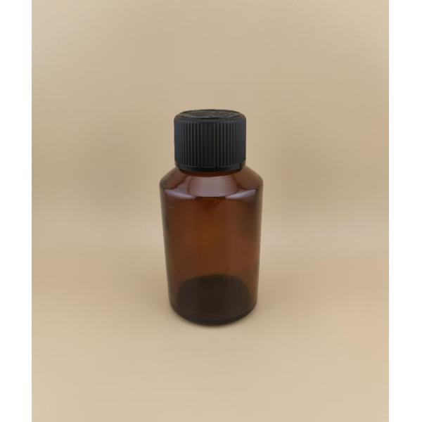 Delicate Design Clear Brown Smooth Round Glass Bottle with Special Lid for