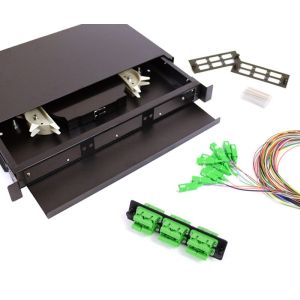12 - 24 Core SC / FC / ST / LC Rack Mount Splicing ODF Panel For FTTH