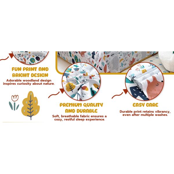 Teens Foxes Sheet Set With Deep Pockets, Breathable, Wrinkle-Free, Cozy Soft Bed Sheet Set