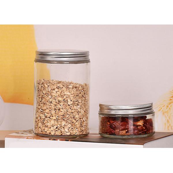 Round Wide Mouth Glass Storage Jars Weed Container 250ml With Aluminum Screw Cap