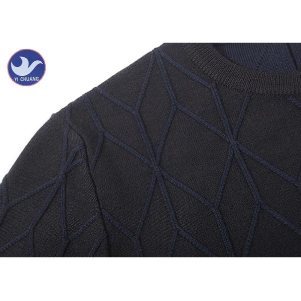 Fancy Geometric Knitting Men's Knit Pullover Sweater Long Sleeves Casual Clothing